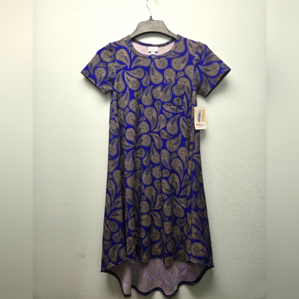 Vintage Lularoe Carly Rare Unicorn Print Purple with Yellow Paisley XXS NWT
